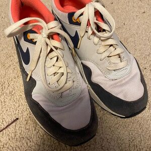 Nike White and Dark Blue Athletic Shoes